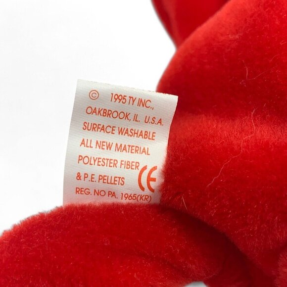 TY Beanie Babies Snort The Bull 8" Plush Toy Collectible Red 1995 NWT - Picture 4 of 6